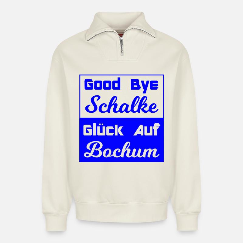 Bochum - Relaxed Unisex Organic Half Zip Sweatshirt – von SPREAD - Naturweiß