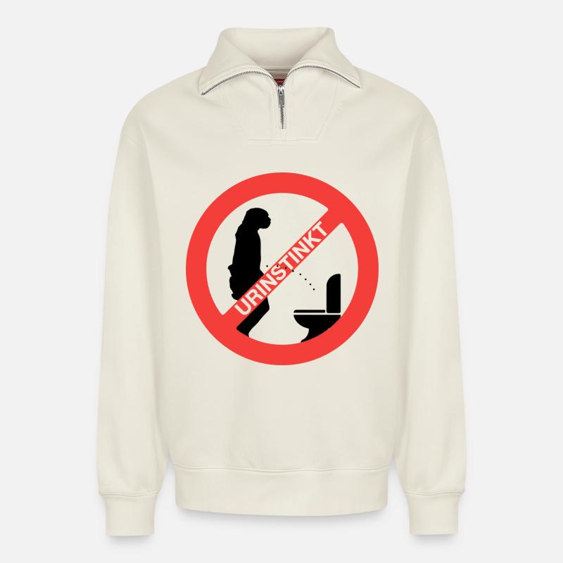Urinstinkt - Relaxed Unisex Organic Half Zip Sweatshirt – von SPREAD - Naturweiß