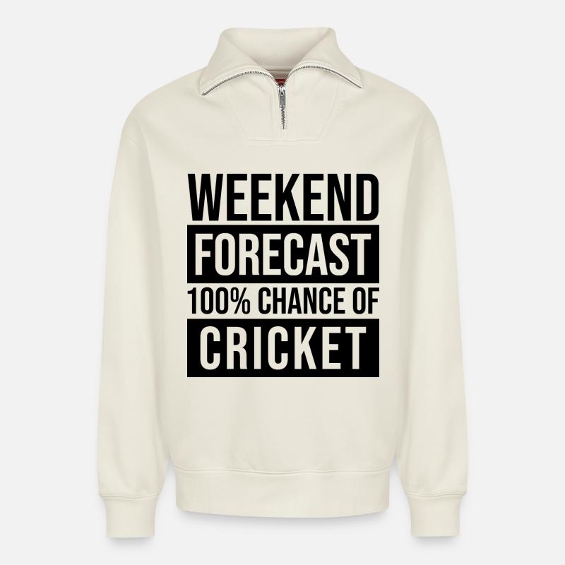 Kricket - Relaxed Unisex Organic Half Zip Sweatshirt – von SPREAD - Naturweiß
