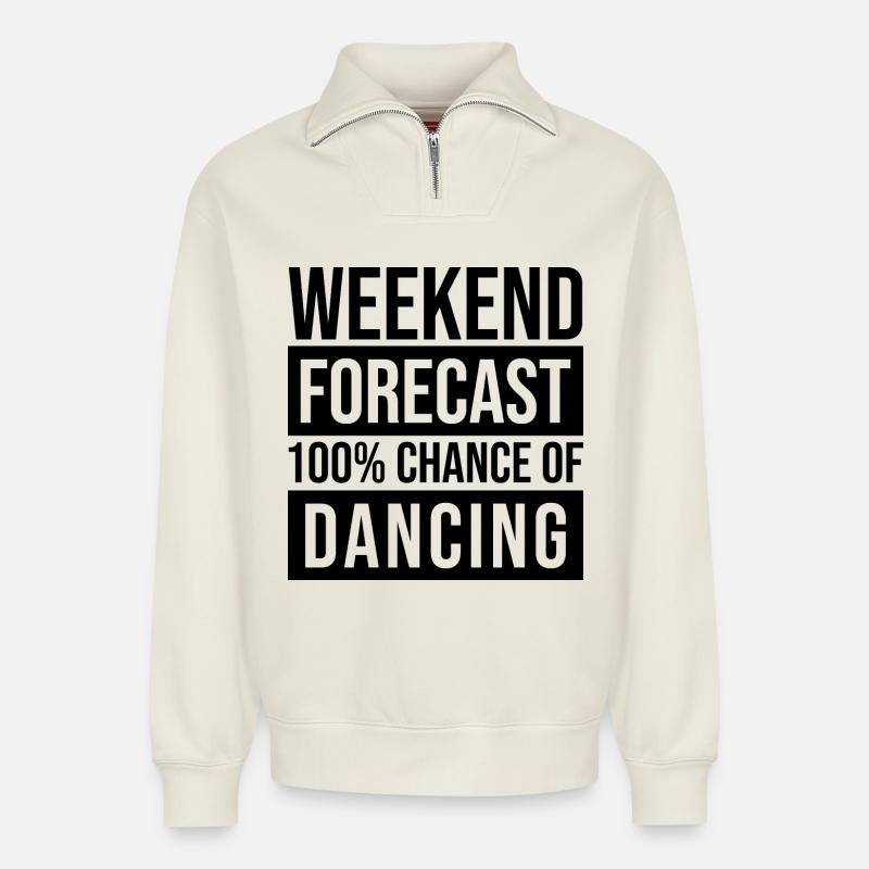 Dancer - Relaxed Unisex Organic Half Zip Sweatshirt – by SPREAD - off white
