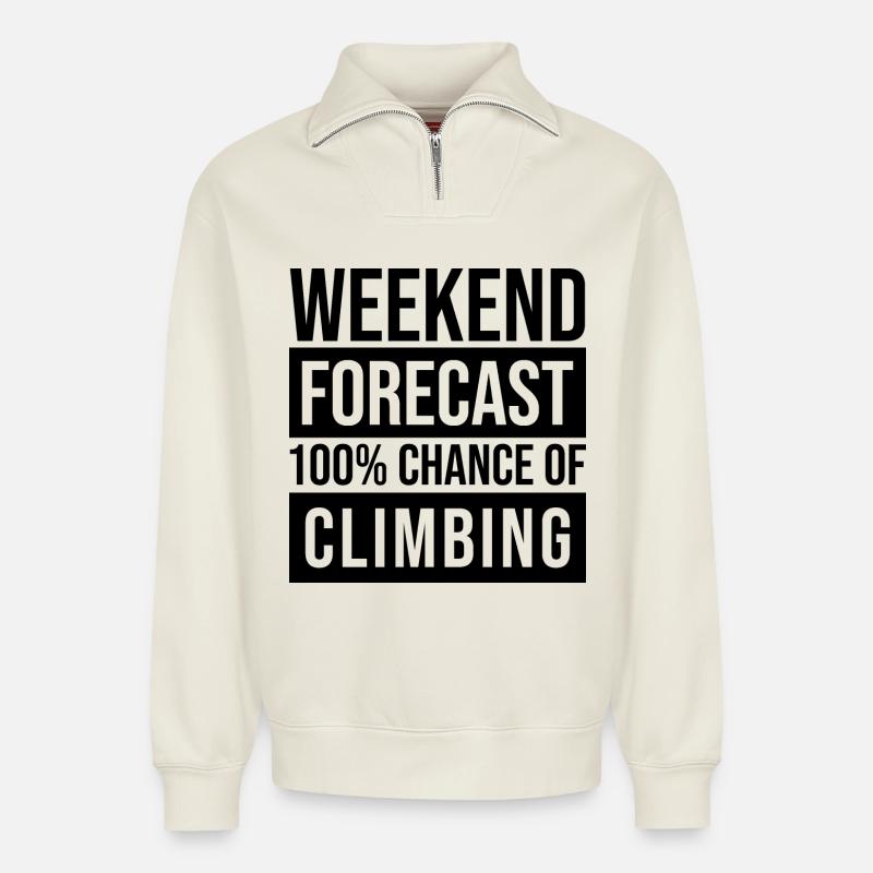 Climber - Relaxed Unisex Organic Half Zip Sweatshirt – by SPREAD - off white