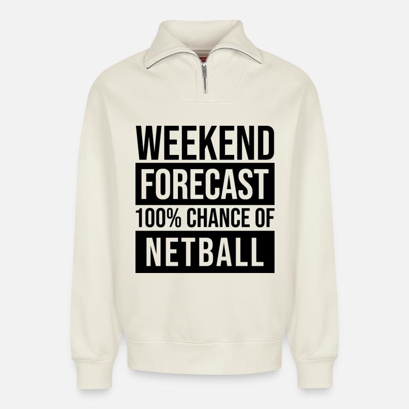 Netzball - Relaxed Unisex Organic Half Zip Sweatshirt – von SPREAD - Naturweiß