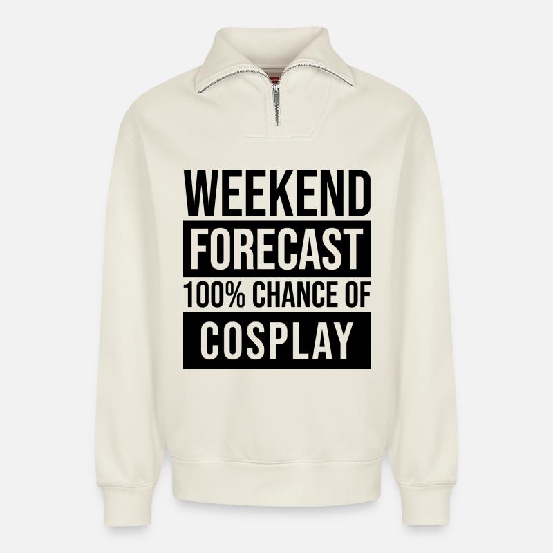 Cosplay - Relaxed Unisex Organic Half Zip Sweatshirt – von SPREAD - Naturweiß