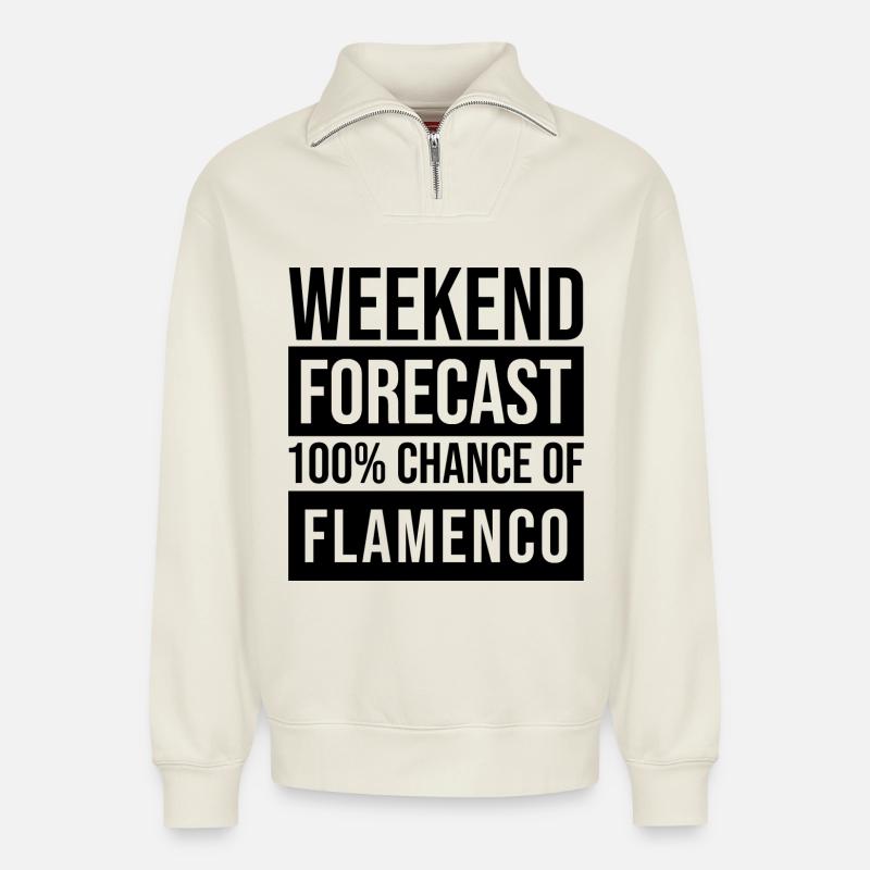 Flamenco - Relaxed Unisex Organic Half Zip Sweatshirt – von SPREAD - Naturweiß