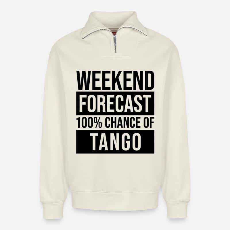 Tango - Relaxed Unisex Organic Half Zip Sweatshirt – by SPREAD - off white