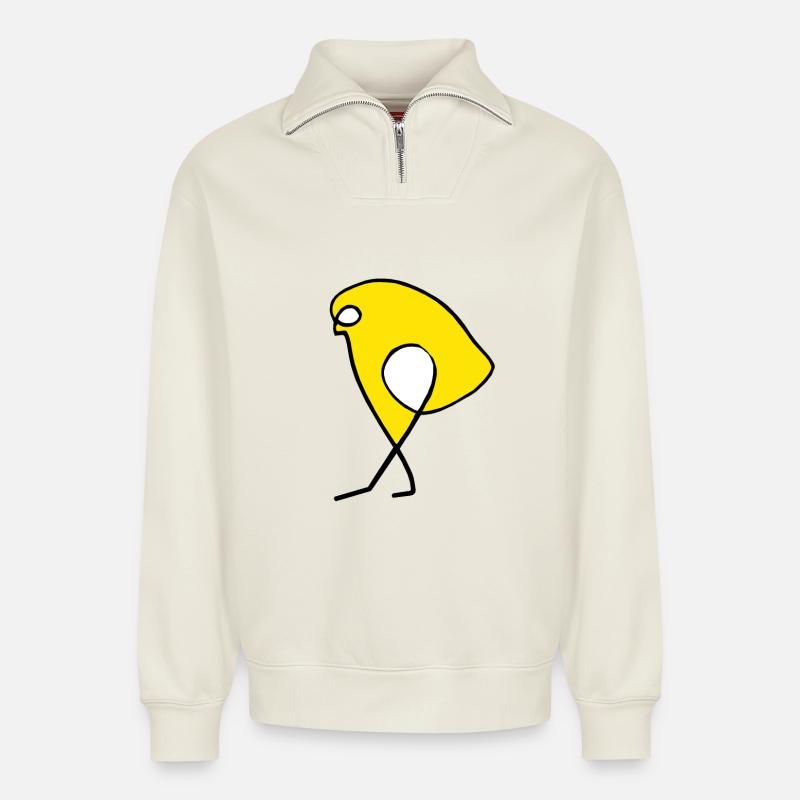 Spatz - Relaxed Unisex Organic Half Zip Sweatshirt – von SPREAD - Naturweiß