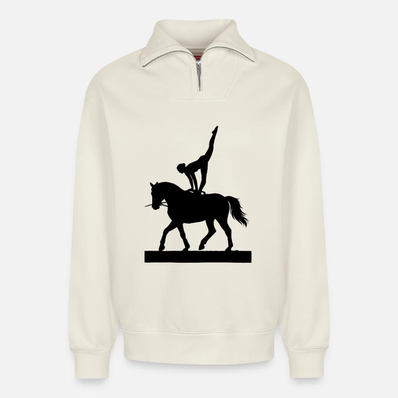 i love Volti - Relaxed Unisex Organic Half Zip Sweatshirt – von SPREAD - Naturweiß