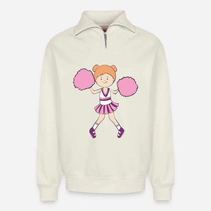 dancer - Relaxed Unisex Organic Half Zip Sweatshirt – by SPREAD - off white