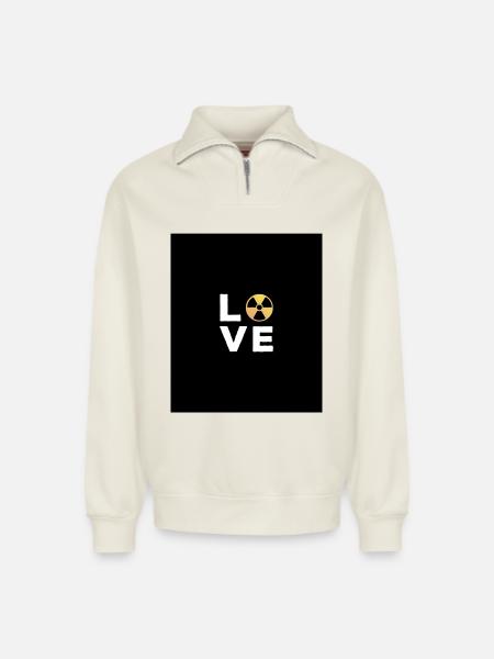 Love Gift Manip Radioologist Radiology - Relaxed Unisex Organic Half Zip Sweatshirt – by SPREAD - off white