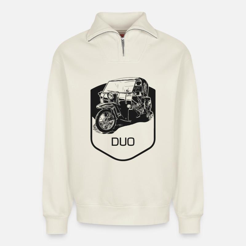 Krause Duo - Relaxed Unisex Organic Half Zip Sweatshirt – von SPREAD - Naturweiß