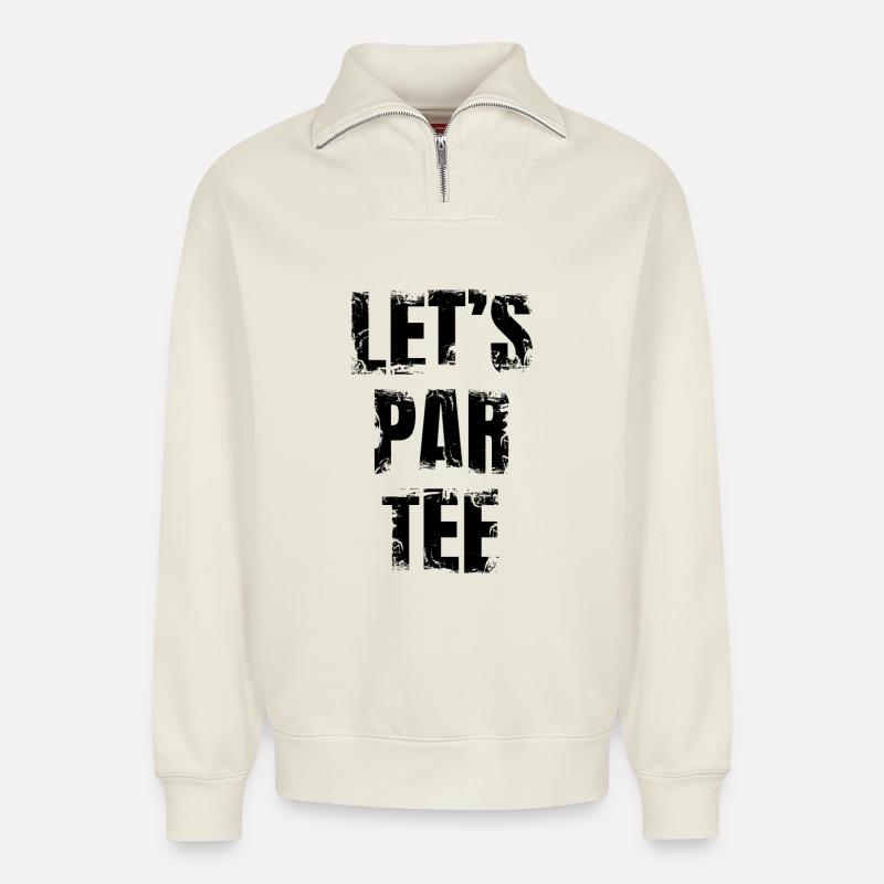 Funny Golf Joke - Relaxed Unisex Organic Half Zip Sweatshirt – by SPREAD - off white