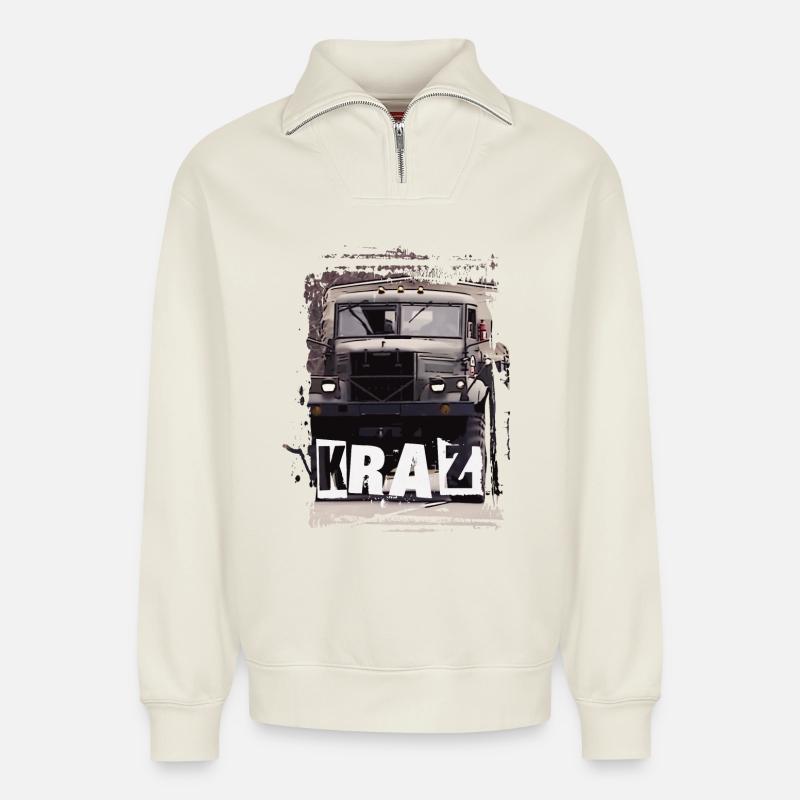 KRAZ - Relaxed Unisex Organic Half Zip Sweatshirt – von SPREAD - Naturweiß