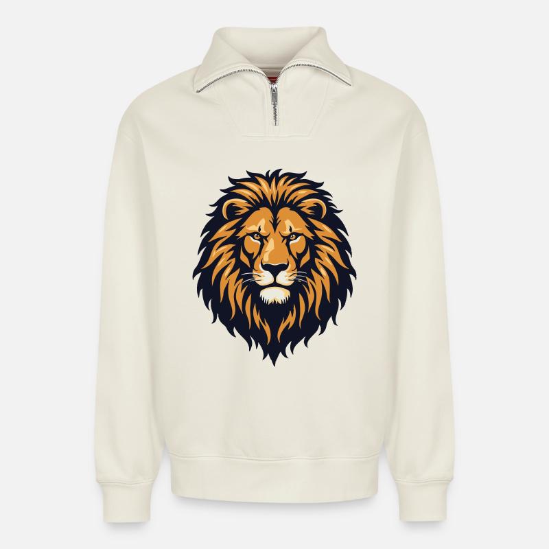 Leon - Relaxed Unisex Organic Half Zip Sweatshirt – von SPREAD - Naturweiß