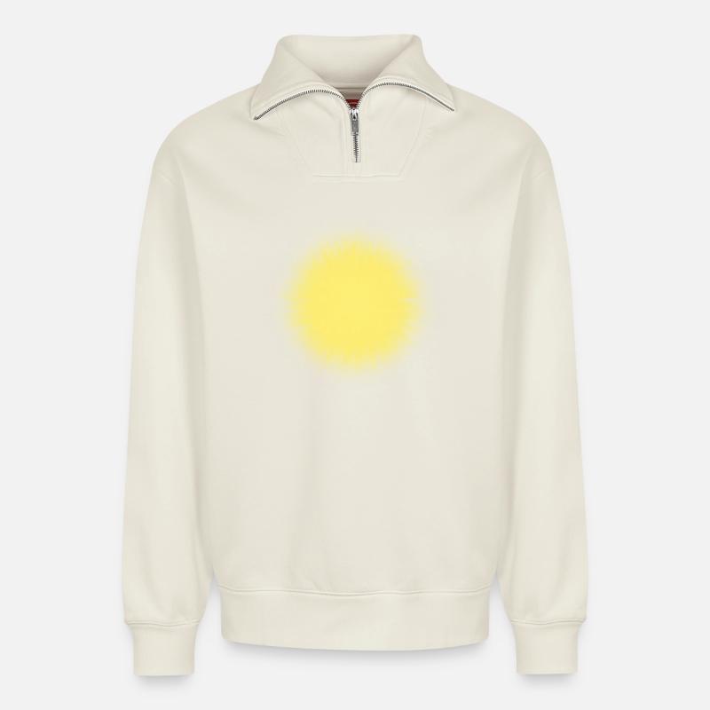 SUN - Relaxed Unisex Organic Half Zip Sweatshirt – von SPREAD - Naturweiß