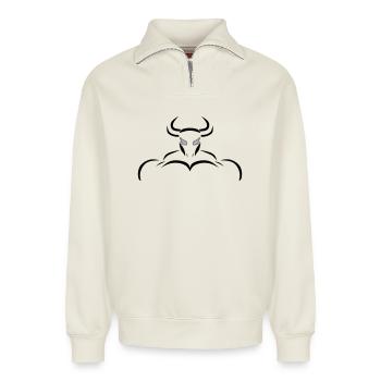 Alpha-Taurus - Relaxed Unisex Organic Half Zip Sweatshirt – von SPREAD - Naturweiß - Vorne