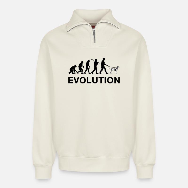 Evolution - Relaxed Unisex Organic Half Zip Sweatshirt – von SPREAD - Naturweiß