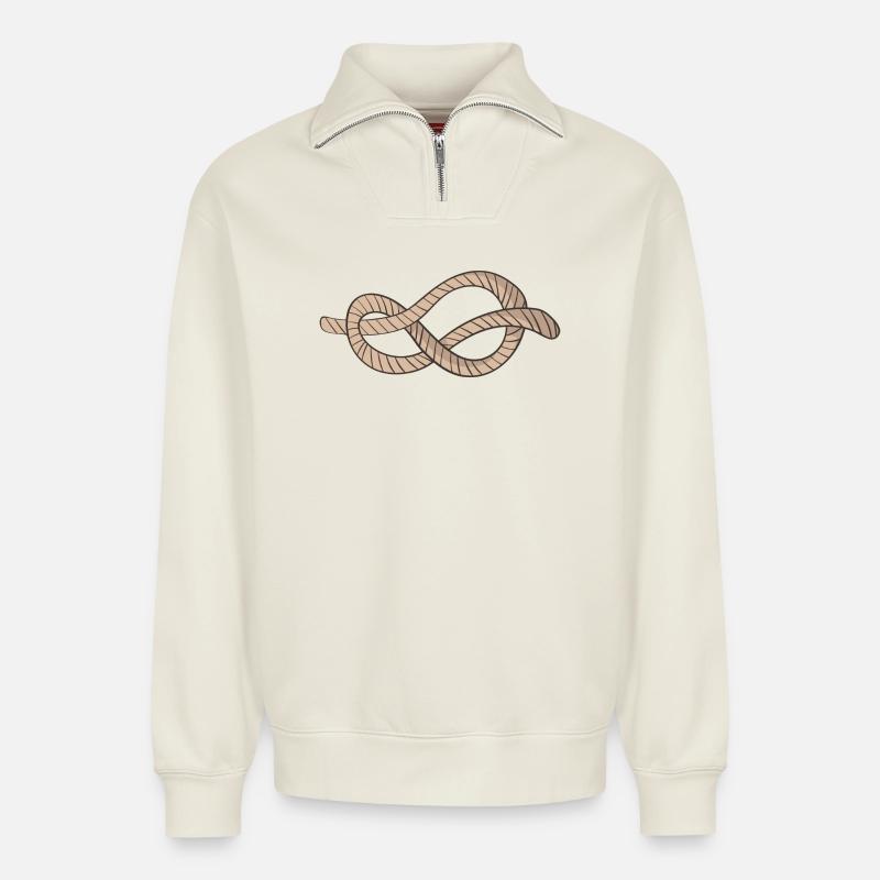 node - Relaxed Unisex Organic Half Zip Sweatshirt – by SPREAD - off white