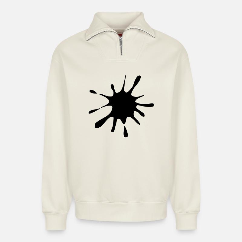 Blob - Relaxed Unisex Organic Half Zip Sweatshirt – by SPREAD - off white