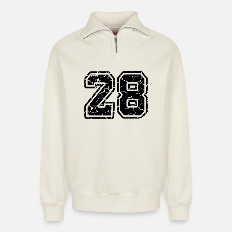 28 - Relaxed Unisex Organic Half Zip Sweatshirt – von SPREAD - Naturweiß