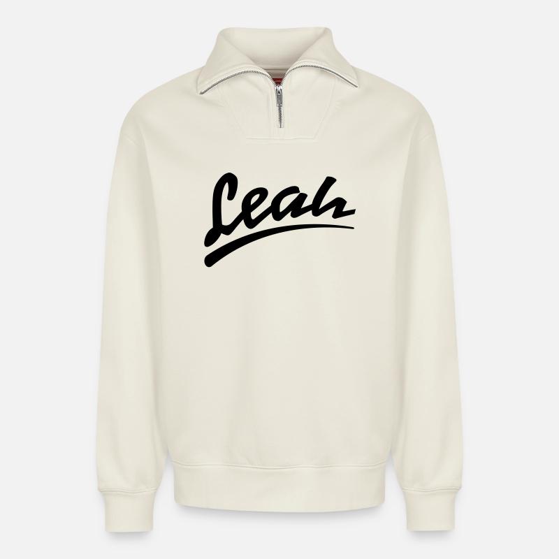 Leah - Relaxed Unisex Organic Half Zip Sweatshirt – von SPREAD - Naturweiß