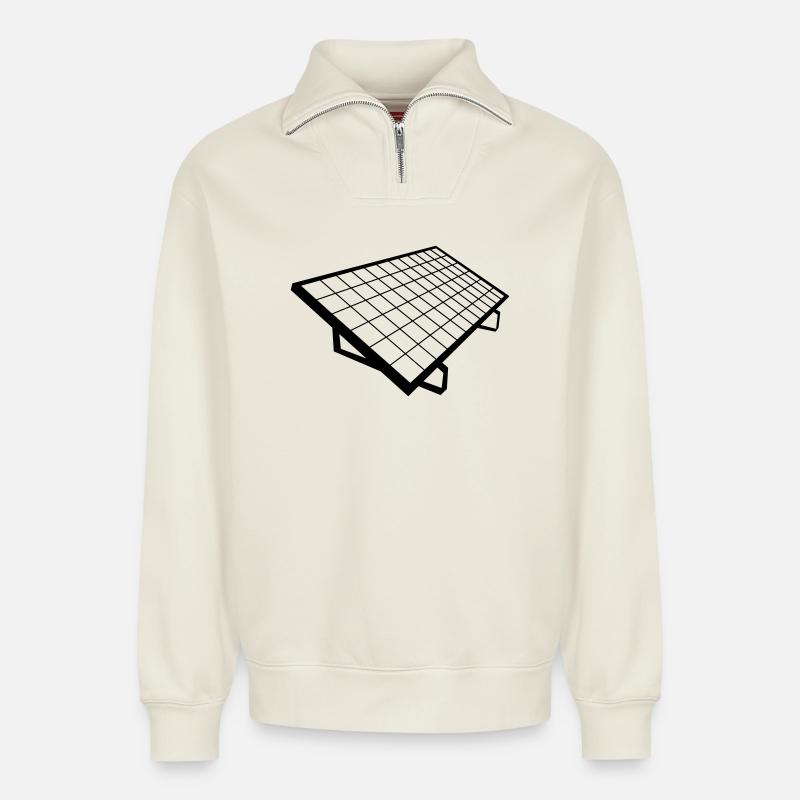 solar panel Solar Anlage - Relaxed Unisex Organic Half Zip Sweatshirt – von SPREAD - Naturweiß