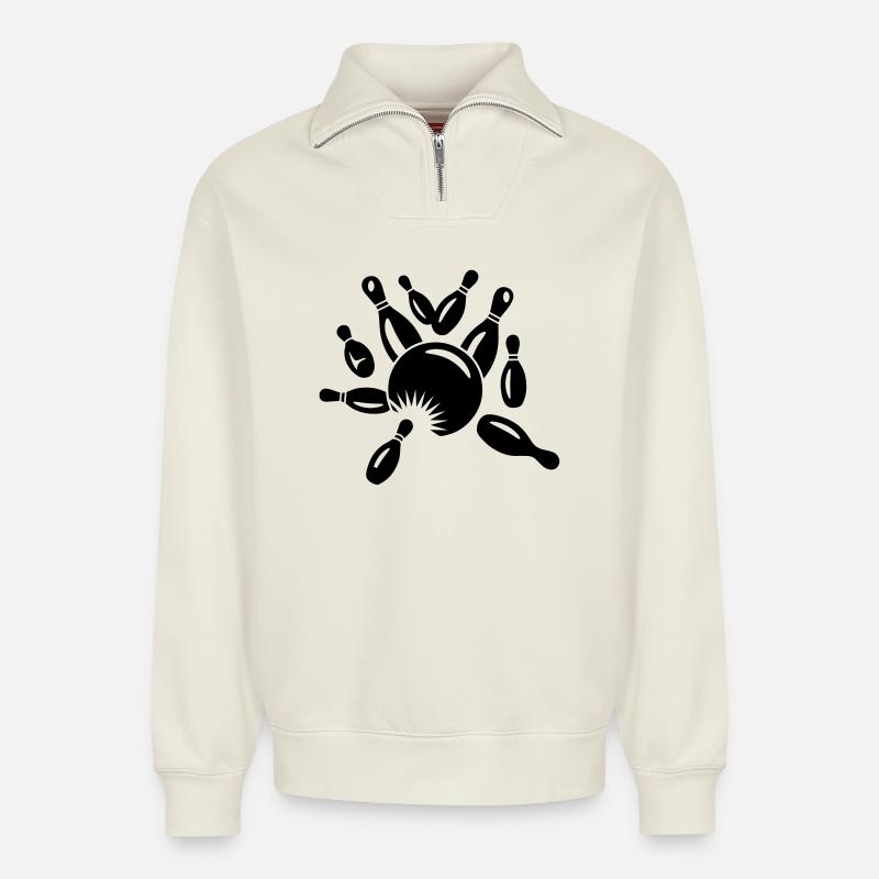 Cone and ball - Relaxed Unisex Organic Half Zip Sweatshirt – by SPREAD - off white