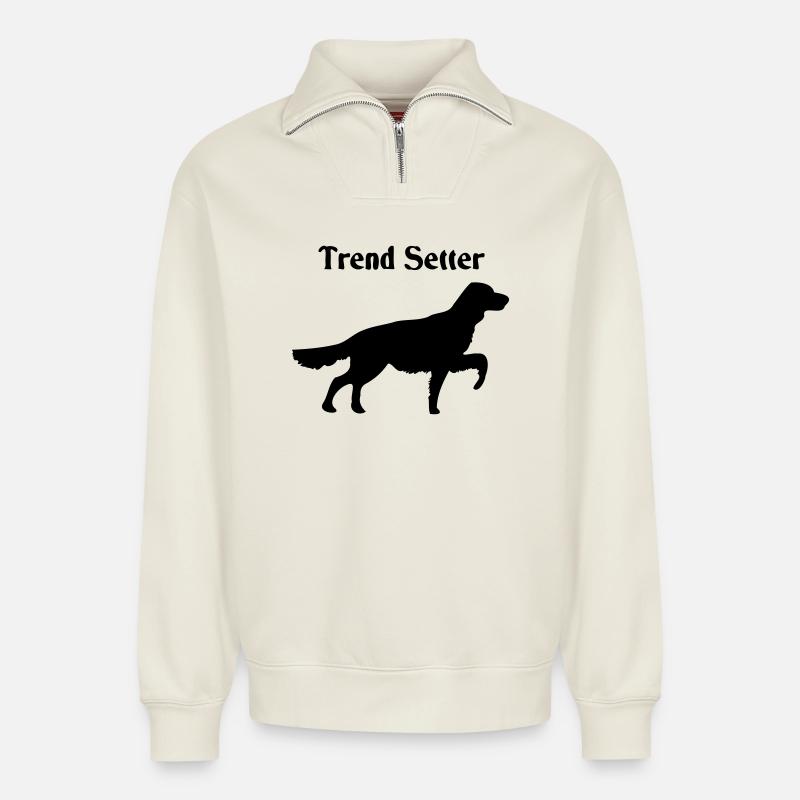 Trend Setter - Sweat unisexe décontracté en coton biologique à demi-zip – de SPREAD - blanc cassé