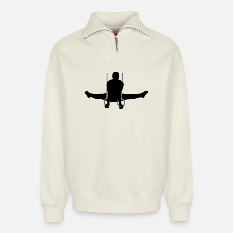 Gymnastik - Relaxed Unisex Organic Half Zip Sweatshirt – von SPREAD - Naturweiß