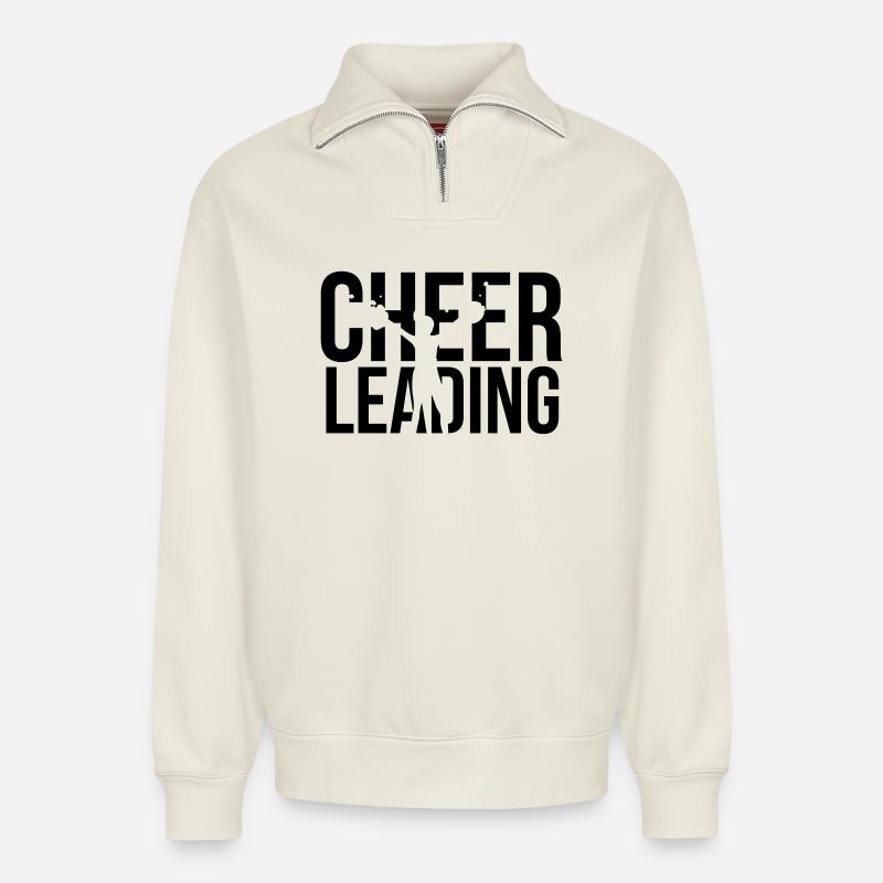 cheerleading - Relaxed Unisex Organic Half Zip Sweatshirt – von SPREAD - Naturweiß