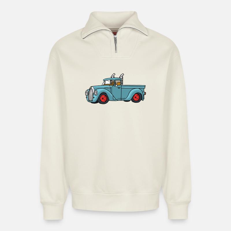 Pick Up - Relaxed Unisex Organic Half Zip Sweatshirt – by SPREAD - off white