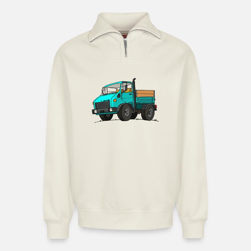 I Mog di 2 - Relaxed Unisex Organic Half Zip Sweatshirt – von SPREAD - Naturweiß