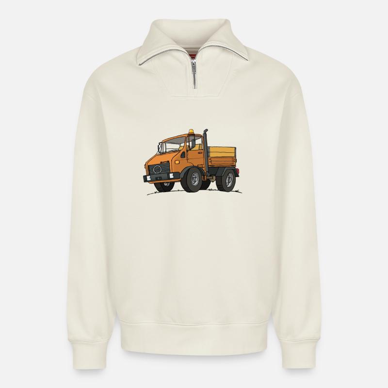 Kommunal Mog - Relaxed Unisex Organic Half Zip Sweatshirt – von SPREAD - Naturweiß