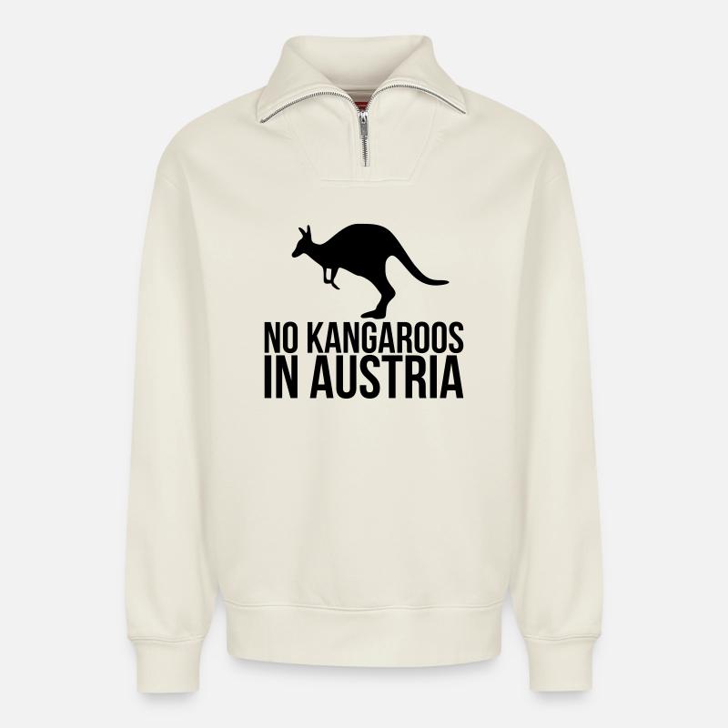 austria - Relaxed Unisex Organic Half Zip Sweatshirt – by SPREAD - off white