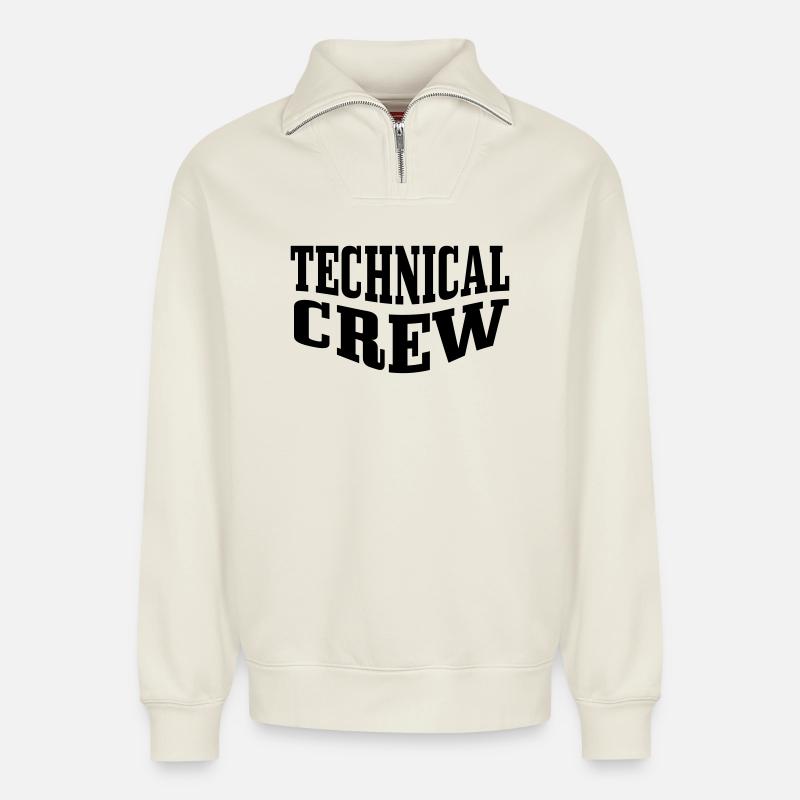 Technische Crew 2 - Relaxed Unisex Organic Half Zip Sweatshirt – von SPREAD - Naturweiß