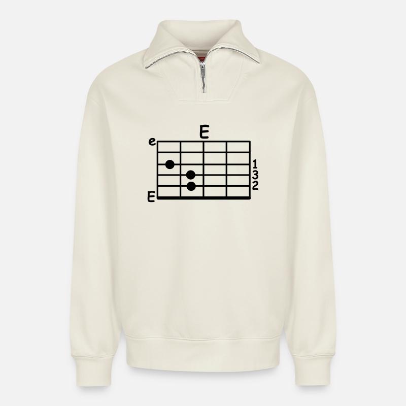 akkorde musiker - Relaxed Unisex Organic Half Zip Sweatshirt – von SPREAD - Naturweiß