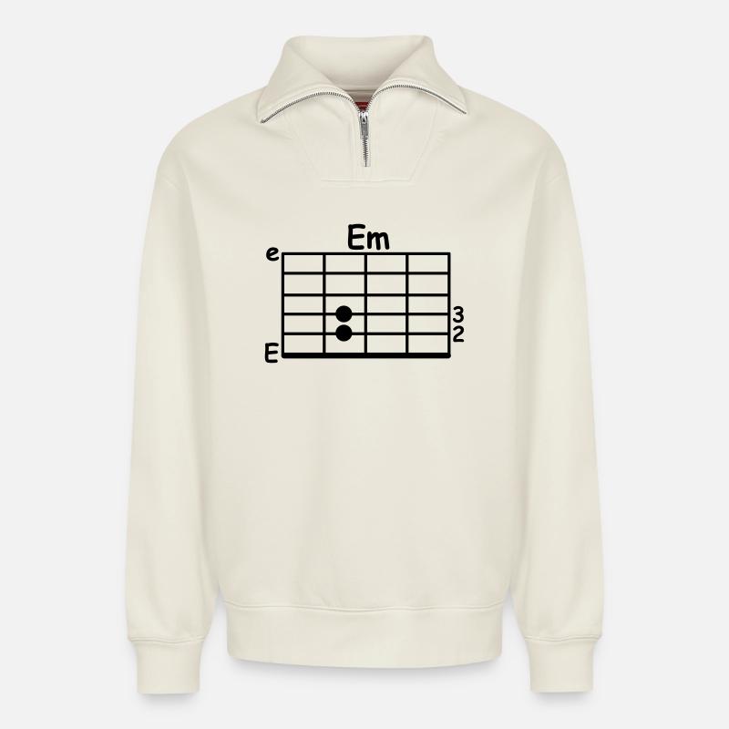 akkorde musiker - Relaxed Unisex Organic Half Zip Sweatshirt – von SPREAD - Naturweiß