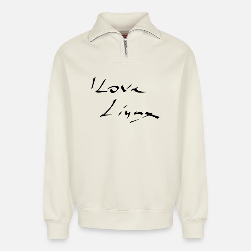 Linux, Software, programmieren - Relaxed Unisex Organic Half Zip Sweatshirt – von SPREAD - Naturweiß