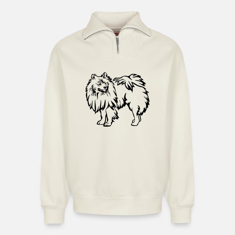 Spitz - Relaxed Unisex Organic Half Zip Sweatshirt – by SPREAD - off white