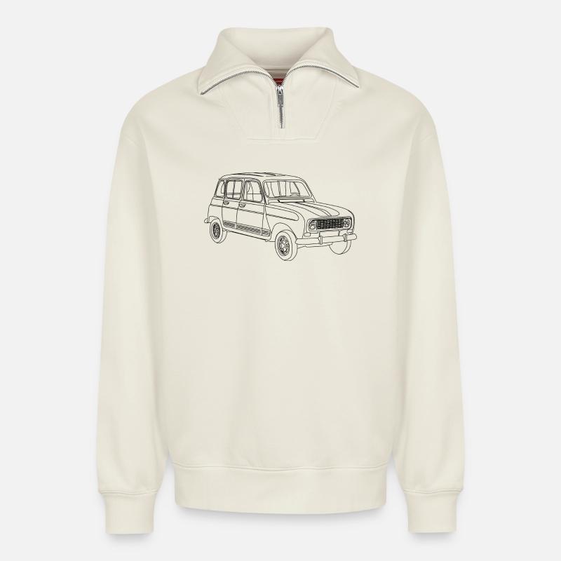 Der 4L - Relaxed Unisex Organic Half Zip Sweatshirt – von SPREAD - Naturweiß