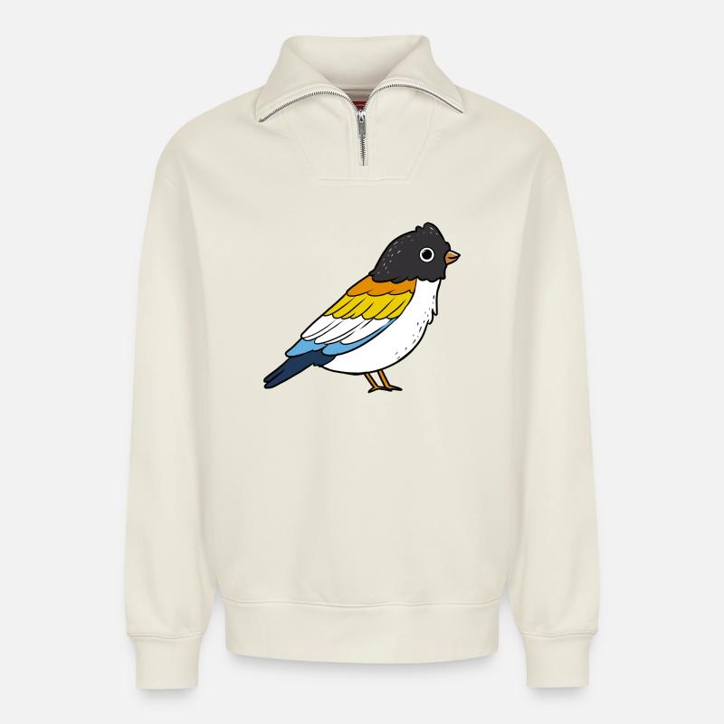 Fierté de Vogel Aroace - Sweat unisexe décontracté en coton biologique à demi-zip – de SPREAD - blanc cassé