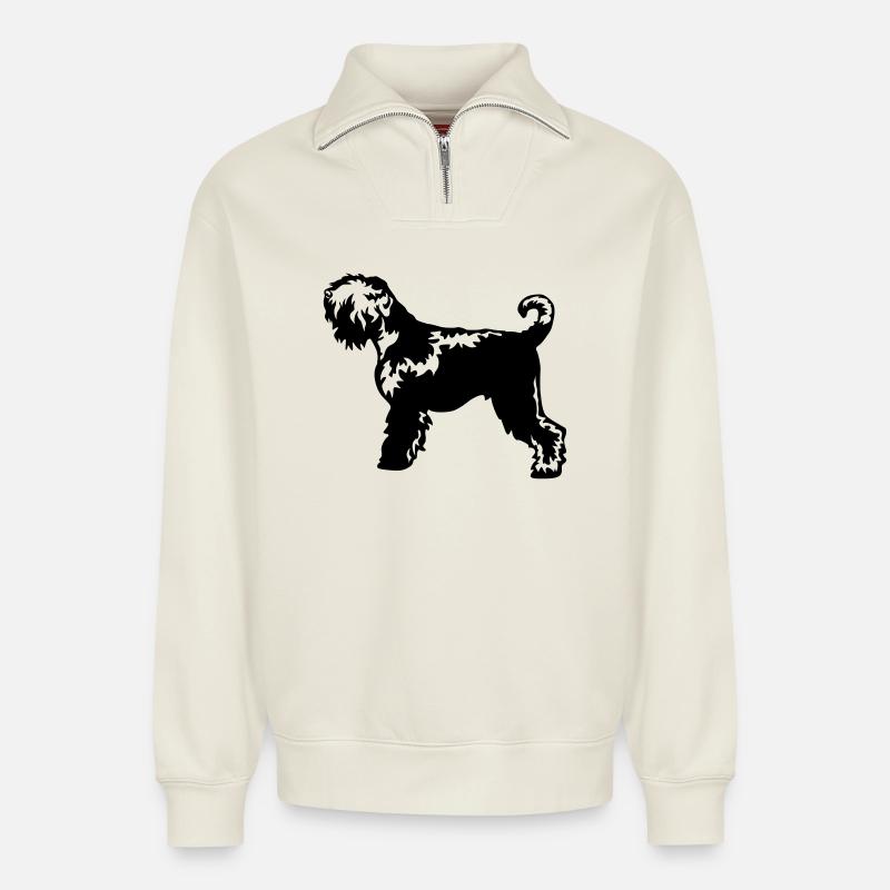 Russischer Terrier - Relaxed Unisex Organic Half Zip Sweatshirt – von SPREAD - Naturweiß