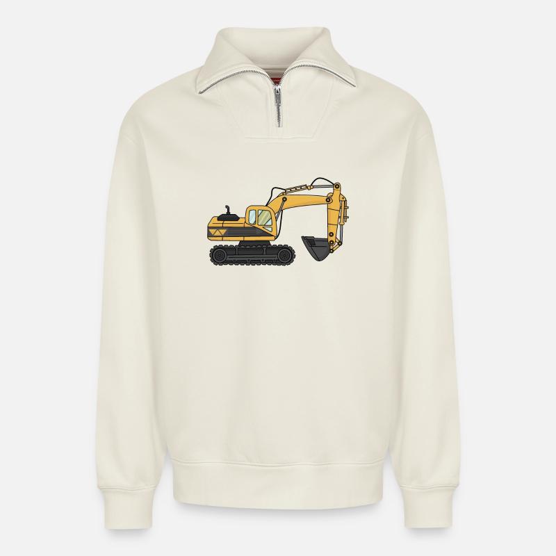 Bagger - Relaxed Unisex Organic Half Zip Sweatshirt – von SPREAD - Naturweiß