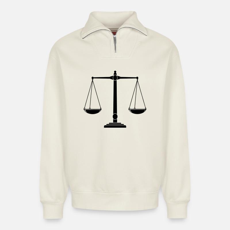 Dish scale - Relaxed Unisex Organic Half Zip Sweatshirt – by SPREAD - off white
