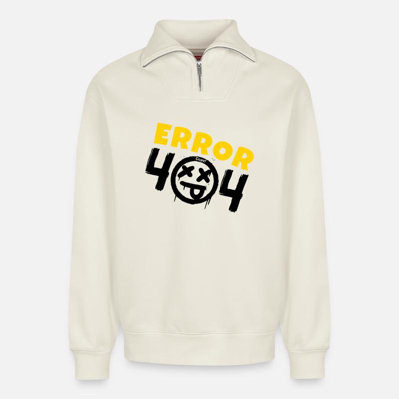 Fehler 404 nicht gefunden - Relaxed Unisex Organic Half Zip Sweatshirt – von SPREAD - Naturweiß