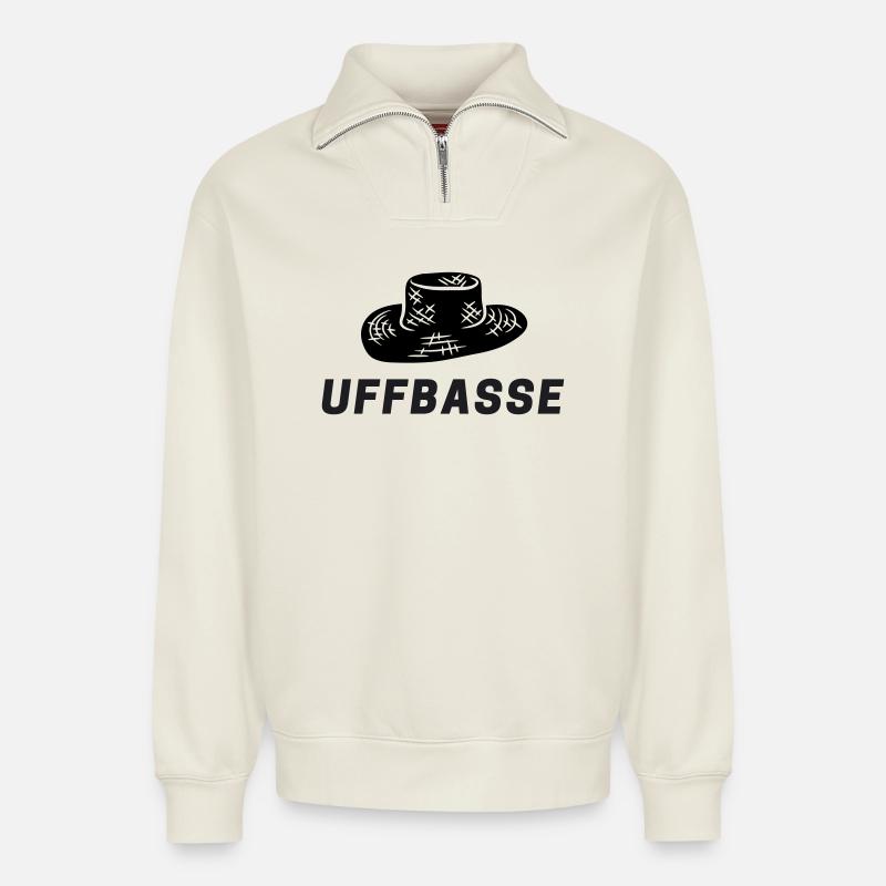 Weinstrasse - Relaxed Unisex Organic Half Zip Sweatshirt – von SPREAD - Naturweiß
