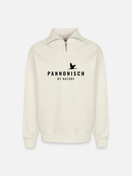 Pannonisch by nature - Relaxed Unisex Organic Half Zip Sweatshirt – von SPREAD - Naturweiß
