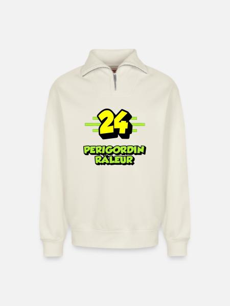 Complaining Périgordin - Relaxed Unisex Organic Half Zip Sweatshirt – by SPREAD - off white