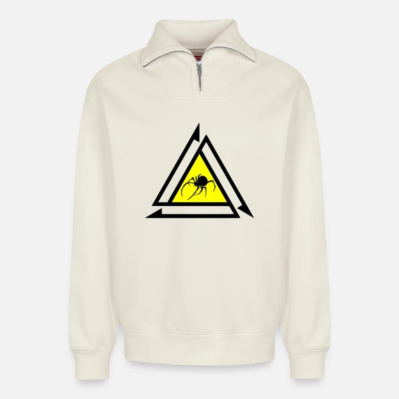 Spinne - Relaxed Unisex Organic Half Zip Sweatshirt – von SPREAD - Naturweiß