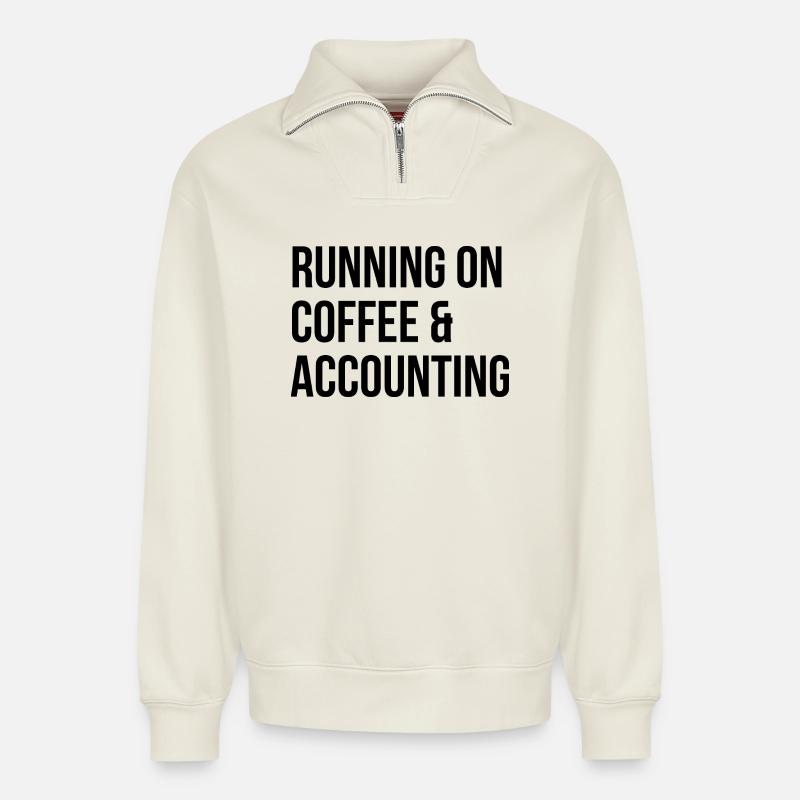 Accountant - Relaxed Unisex Organic Half Zip Sweatshirt – by SPREAD - off white