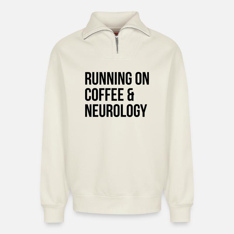 Neurologie - Relaxed Unisex Organic Half Zip Sweatshirt – von SPREAD - Naturweiß